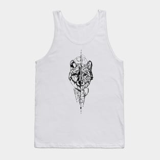 Geometerical Wolf - Tattoo Design Tank Top